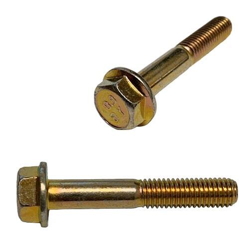 8MFB12175100D6921ZY M12-1.75 X 100 mm Hex Flange Screw (PT), Non-Serrated, DIN 6921, Class 8.8, Zinc Yellow